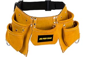 Big Mo's Toys Tool Belt - Kids Brown Faux Suede Pretend Play Belt for Tools with Adjustable Strap