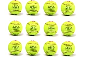 barnett OSS-2 Practice Softball Ball, Soft Touch, Size 12", Yellow, 1 Dozen