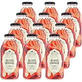Harney & Sons Blood Orange Iced Tea, Unsweetened Herbal, 16 oz Glass Bottles (Pack of 12), Zero Calorie, Zero Caffeine