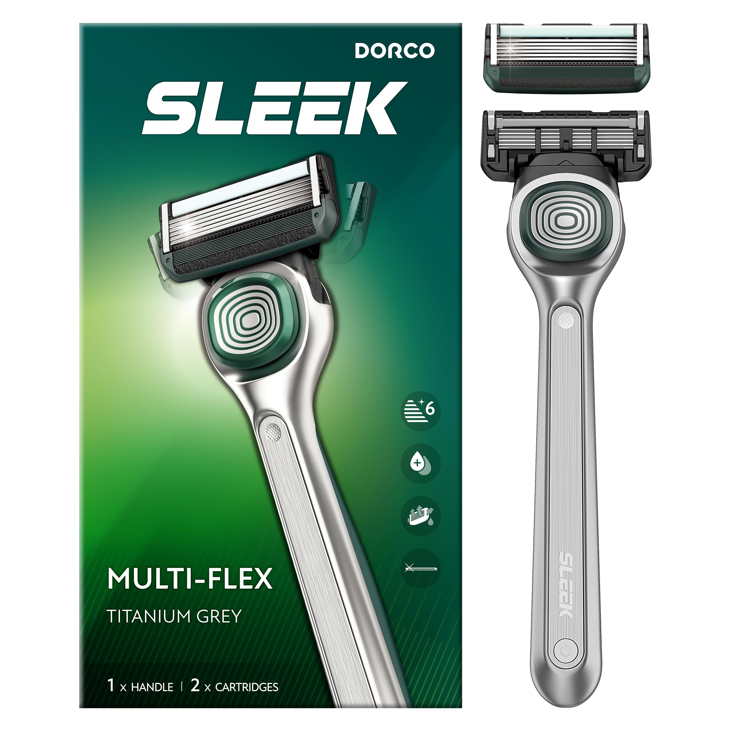 Darko Razor DORCO SLEEK Six Blade Razor System with Multi-Flex Technology ...