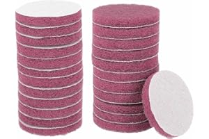 HARFINGTON 24pcs Scrubber Scouring Pads 500 Grits 3 Inch Drill Power Brush Hoop and Loop Surface Conditioning Disc Drill Scuf
