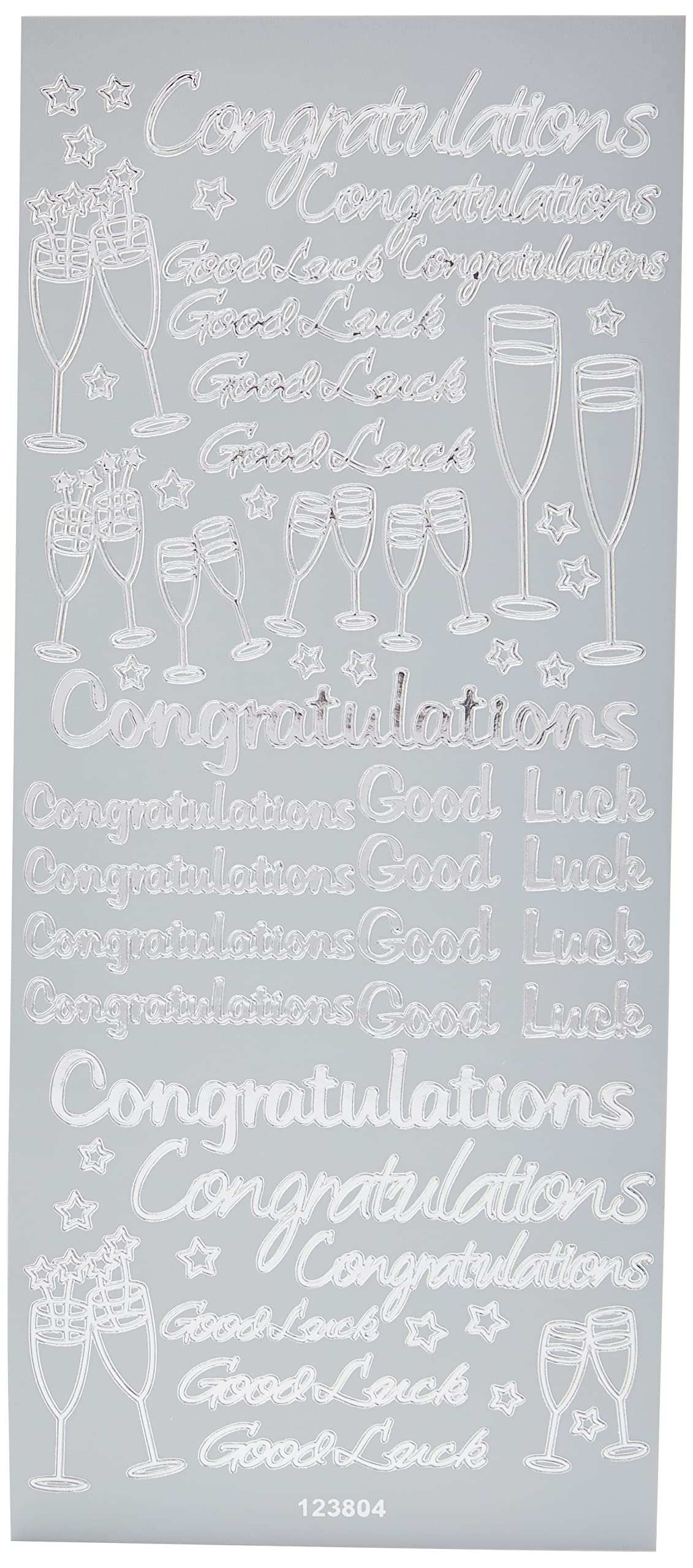 Anitas Outline Stickers, Congratulations, Silver, For Scrapbooking, Card Making, Kids Play, Homework, Art, Craft, Embelish, Decorative, Paper, Card, Glass, Metal, Plastic, Foam — image 1