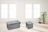 HomeHarmony Crushed Velvet Quilted Top Folding Storage Ottoman Silver Large view 7