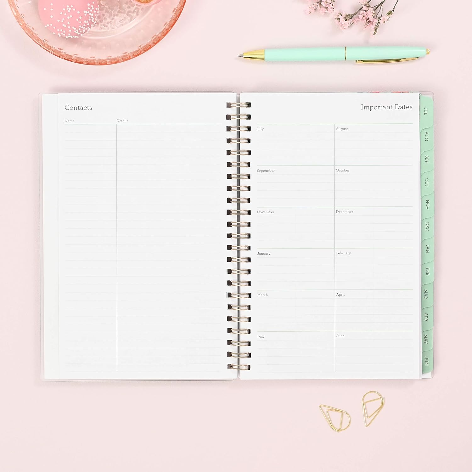 Blue Sky 2021-2022 Academic Year Weekly & Monthly Planner, 5" x 8", Frosted Flexible Cover, Wirebound, Laurel (131949): Office Products