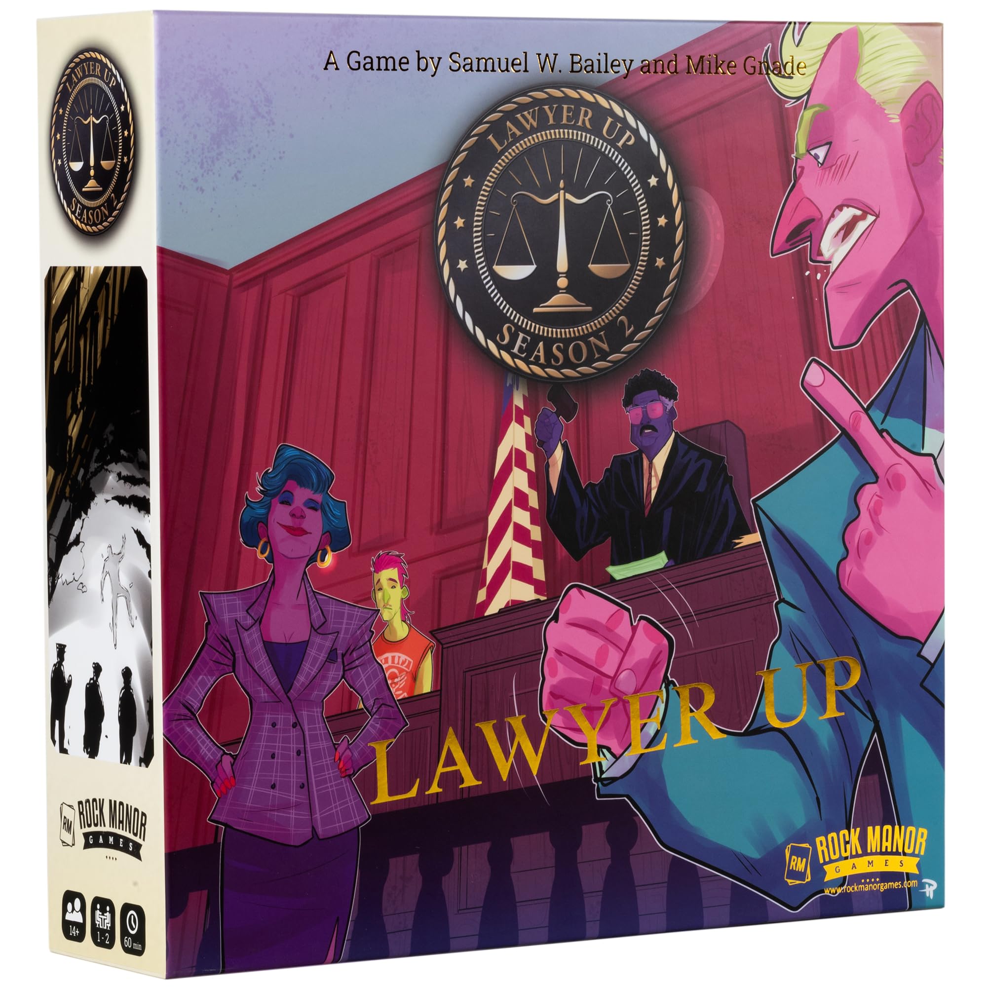 Rock Manor Games: Lawyer Up: Season 2 - Competitive Card Drafting Board Game, Courtroom Drama, Legal Cases Matching Game, Ages 14+, 1-2 Player, 60 Min