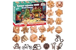 THIGREACT Advent Calendar 2025-24 Days of Brain Teaser Puzzles Toys Kit - Christmas Countdown Gifts for Girls Boys Adults and Teenagers