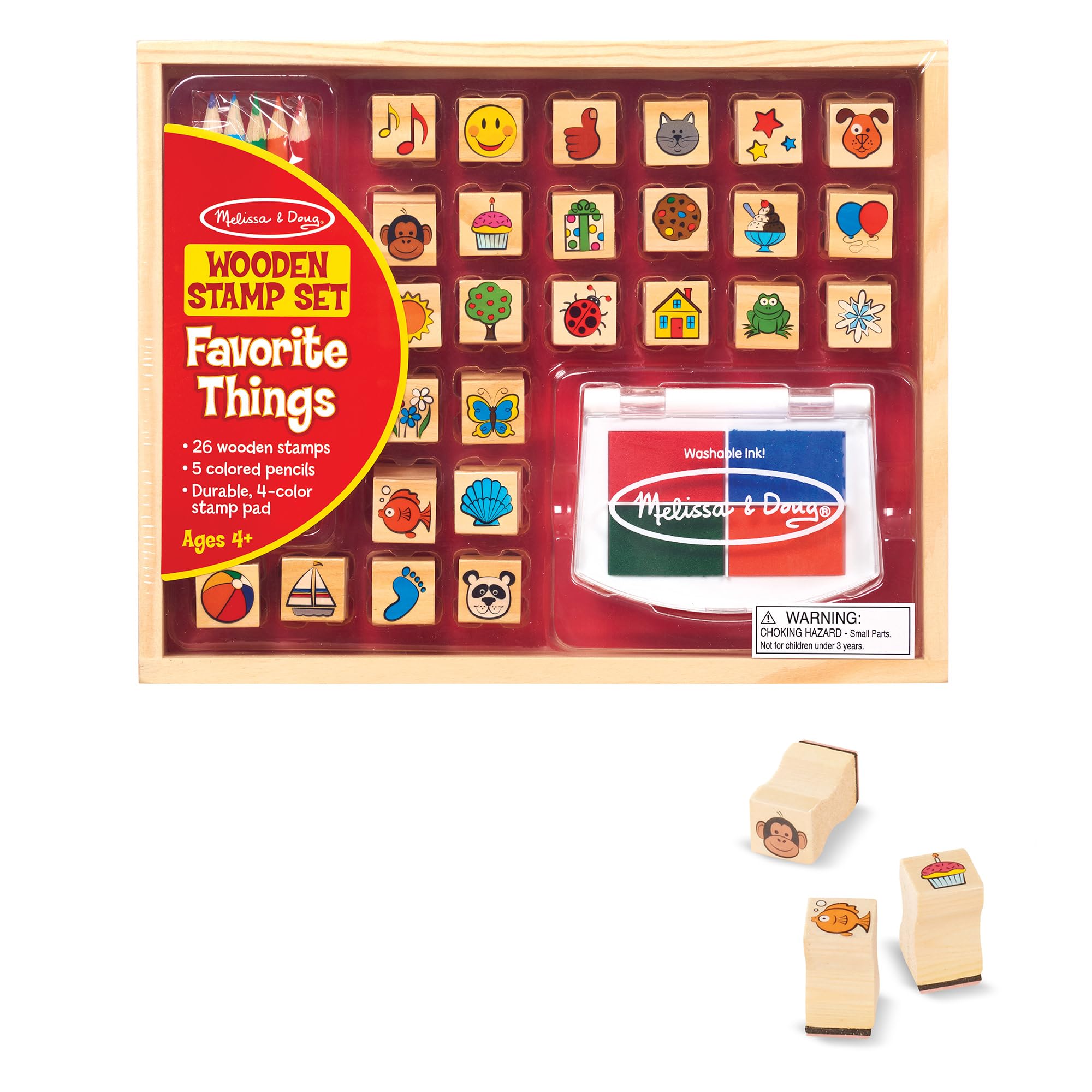 Melissa & Doug 19362 Favourite Things Stamp Set | Arts & Crafts | Stamp Set | 4+ | Gift for Boy or Girl, Multicolor, 26.5 cm H x 20.9 cm W x 4 cm