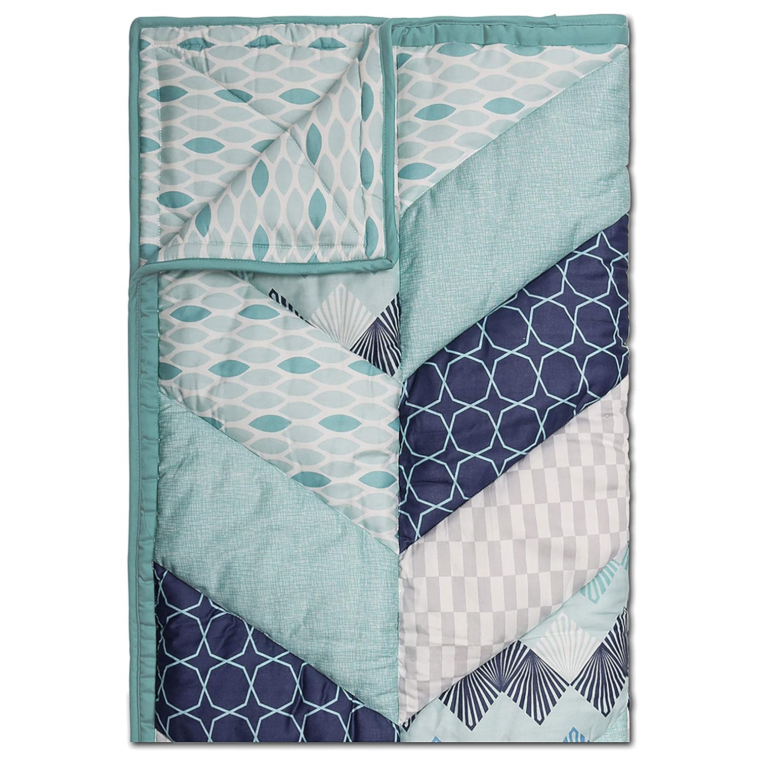 mosaic elephant and geometric 5 piece baby boy crib bedding sets