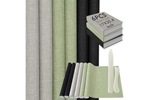 KREAPA Book Cloth For Book Binding, 17x35.4 Inches 6 Pcs Book Cloth Fabric Surface And Paper Backed, Book Binding Fabric For Adult Diy Book Album Cover, Book Binding Cloth 3 Colors