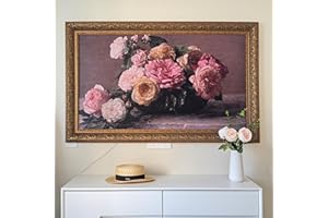 GENERIC Elegant Vintage-Style TV Frame Compatible ONLY with Samsung The Frame TV (43",50",55",65",75" 85", Fits 2021-2025,LS03A,LS03B,LS03C,LS03D,LS03FA,LS03FW) (DEEP Gold, 55)