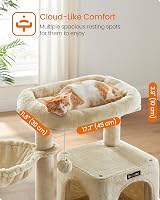 Feandrea Cat Tree Tower Widened Perch Large Cats Beige PCT51MV1 view 4