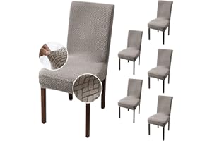 Genina Chair Covers for Dining Room Chair Covers Dining Chair Slipcovers Stretch Kitchen Parsons Chair Covers (Taupe, 6 PCS)