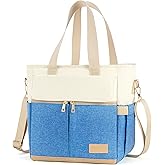 JOYHILL Lunch Bag for Women, Lunch Tote Leakproof Insulated Lunch Box with Shoulder Strap, Adult Reusable Lunch Cooler Tote Bags for Work Picnic Camping Beach (I-LIGHT BLUE)