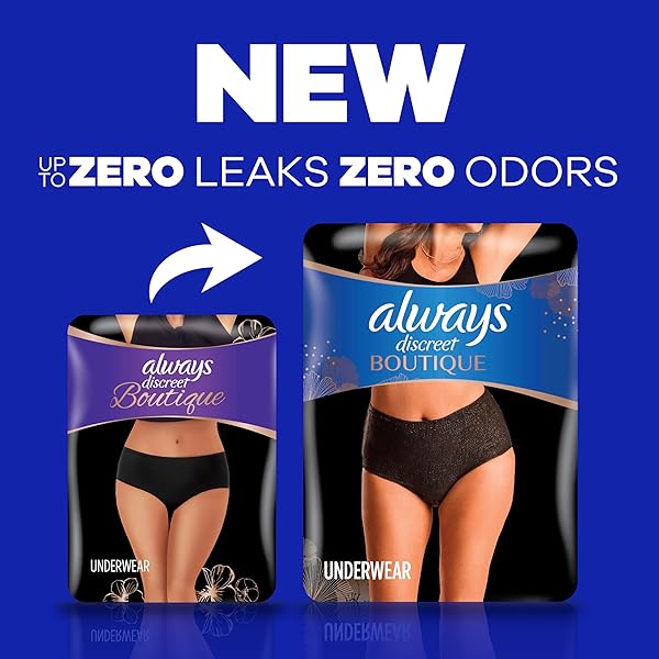 ALWAYS DISCREET BOUTIQUE INCONTINENCE AND POSTPARTUM UNDERWEAR FOR WOMEN, MAXIMUM PROTECTION, S/M, ROSY, 20 COUNT (PACKAGING MAY VARY)