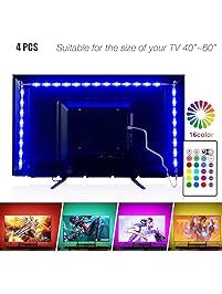 Led Strip Lights 6.56ft for 40-60in TV,Pangton Villa USB LED TV Backlight Kit with Remote - 16 Color 5050 Leds Bias Lighting for HDTV
