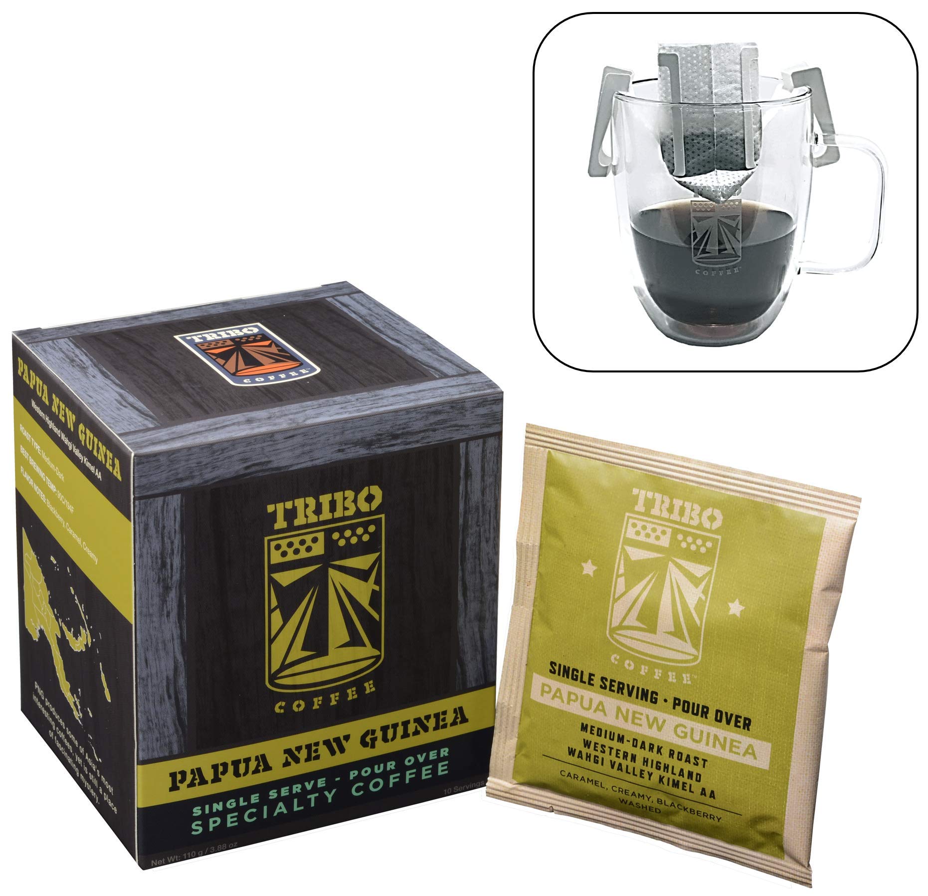 Buy Tribo Coffee SingleServe Portable Pour Over Drip Coffee Specialty Grade Papua New