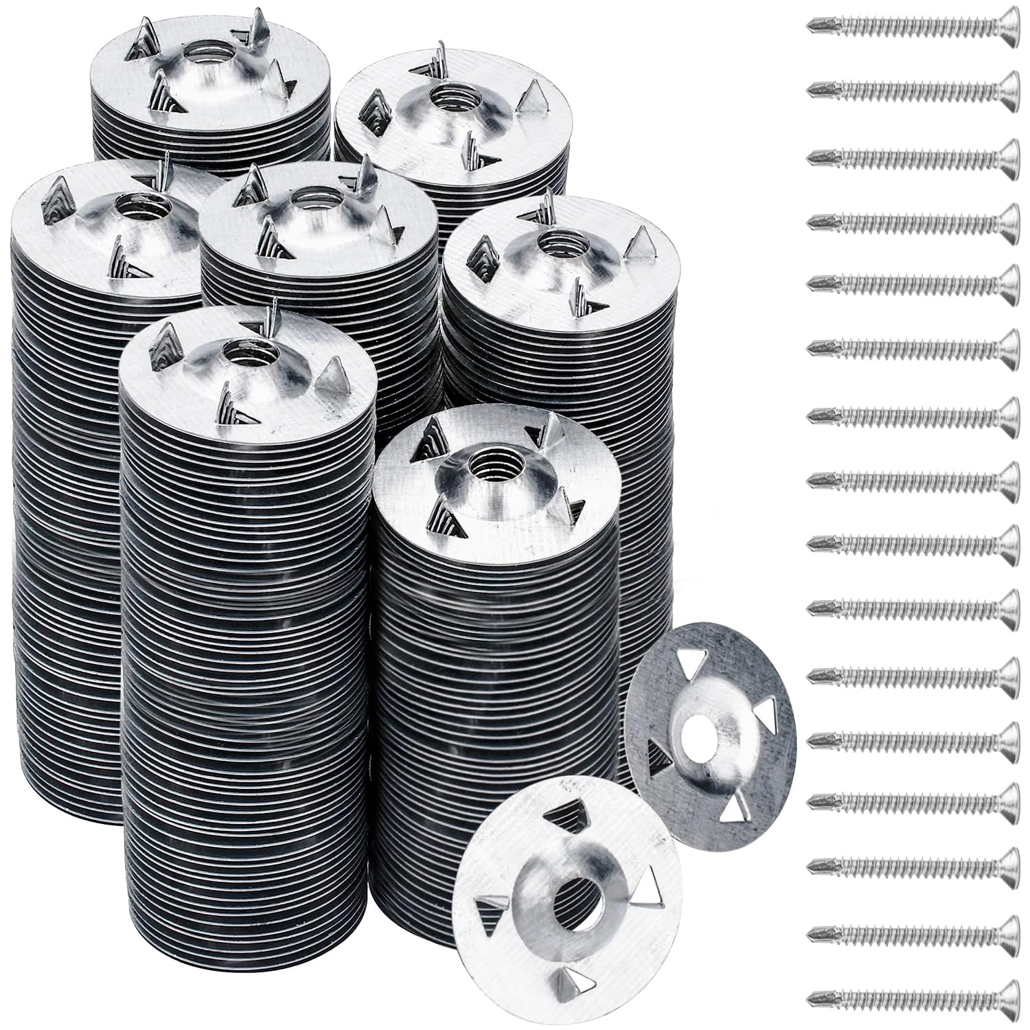 600Pcs Foam Board Fasteners Washers for Installation of Foam Board Panels Foam Board Screws and Washers 1-1/8 Inch Metal Washers for Fixing Fastening Installation