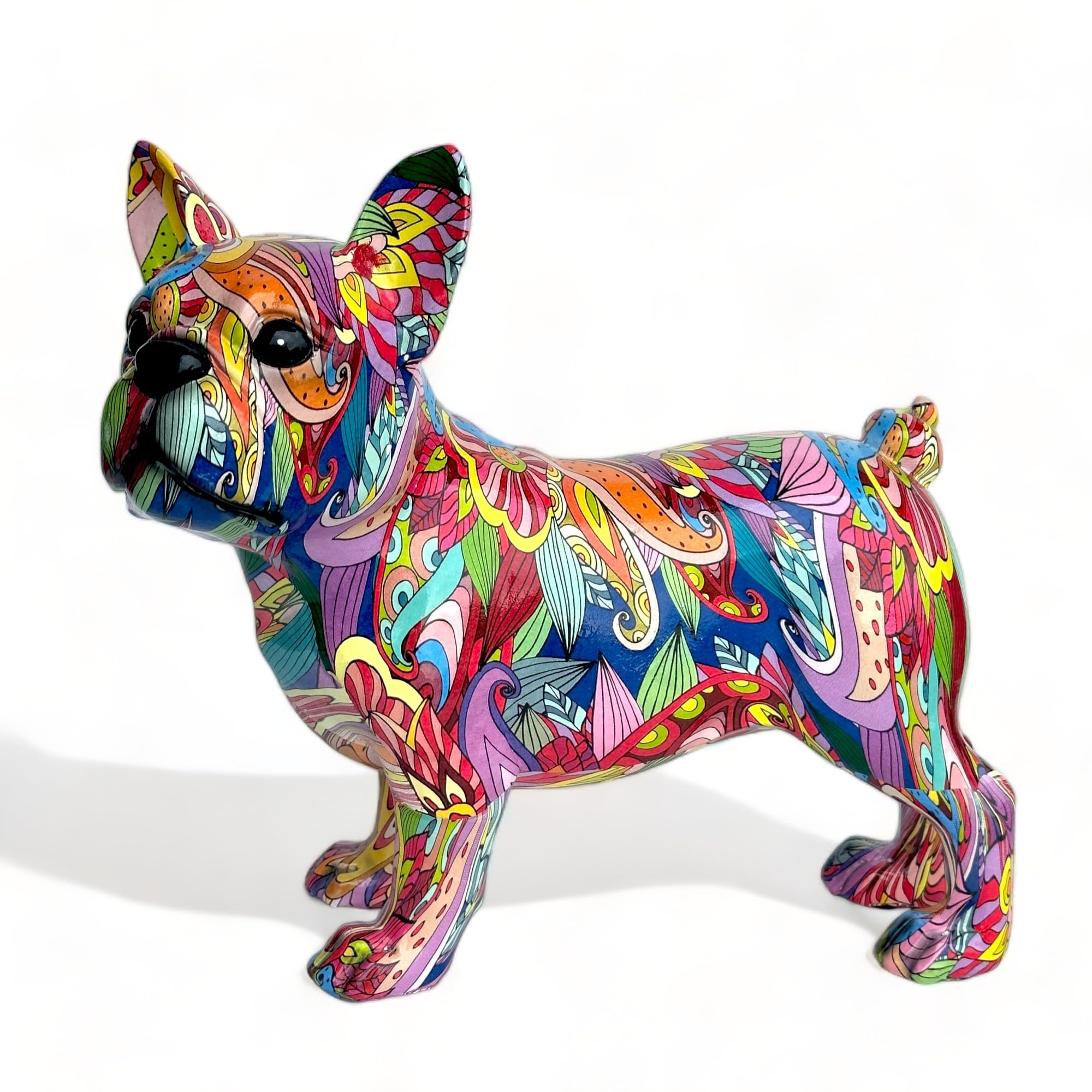 Groovy Art bright coloured Standing French Bulldog figurine, great home decor Frenchie lover gift