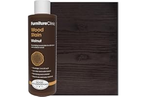 Furniture Clinic Wood Stain | Walnut | Water Based | Fast Drying, Low Odor, & Non-Toxic | for Indoor & Outdoor Furniture and More | Multiple Finishes | (8.5oz / 250ml)