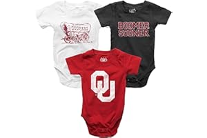 Wes and Willy Baby College Team 3 Pack of Cotton Rompers