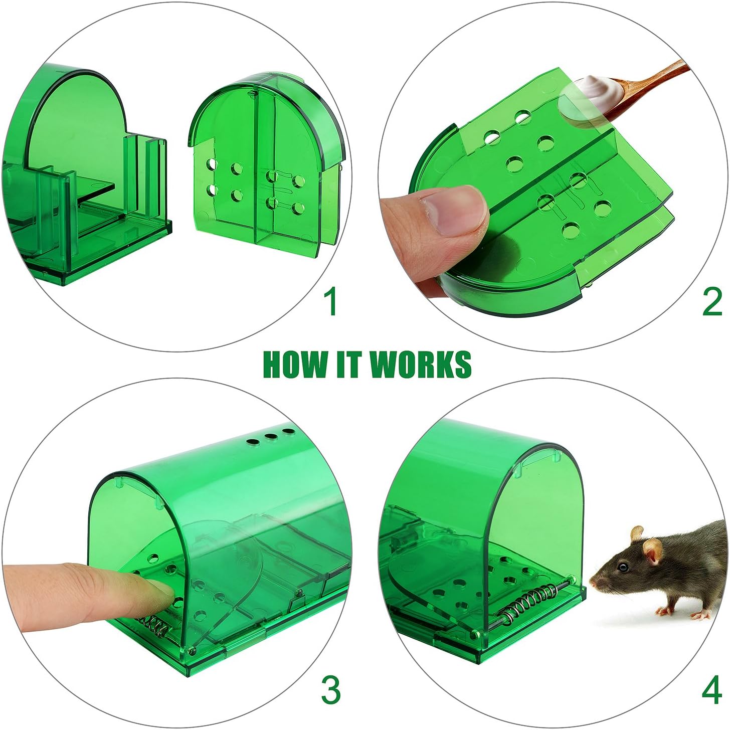 Authenzo Humane Mouse Trap Smart No Kill Mouse Trap Catch and Release, Safe for People and Pet-2 Pack : Garden & Outdoor