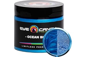 Eye Candy Pigments Premium Blue Mica Powder - Ocean Blue (50gr) - for Epoxy, Resin, Soap, Paint, Woodworking, Acrylic Pouring, Bath Bombs, Fishing Lures - DIY Arts and Crafts Additive