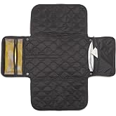 shortyLOVE Biz &ndash; Quilted Portable Baby Diaper Changing Pad, Black | Includes Storage &amp; Stroller Strap, Soft and Padded, Perfect for Travel, Easy to Clean