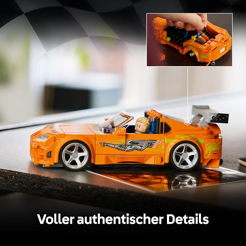 Speed Champions The Fast and The Furious Toyota Supra MK4 - Auto Spielzeug - Modellbau mit Bryan O'Conner Minifigur - Mint Geschenk für Jungen ab 10 Jahren und Jugendliche Filmfans - 77260 — Foto 3 von 8