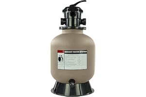 Rx Clear Radiant Sand Filter | for Above Ground Swimming Pools | 16 Inch Tank | 6-Position Valve | Comes with 1.5 Inch Threaded Connections | 110 Pound Sand Capacity | Up to 16,000 Gallons