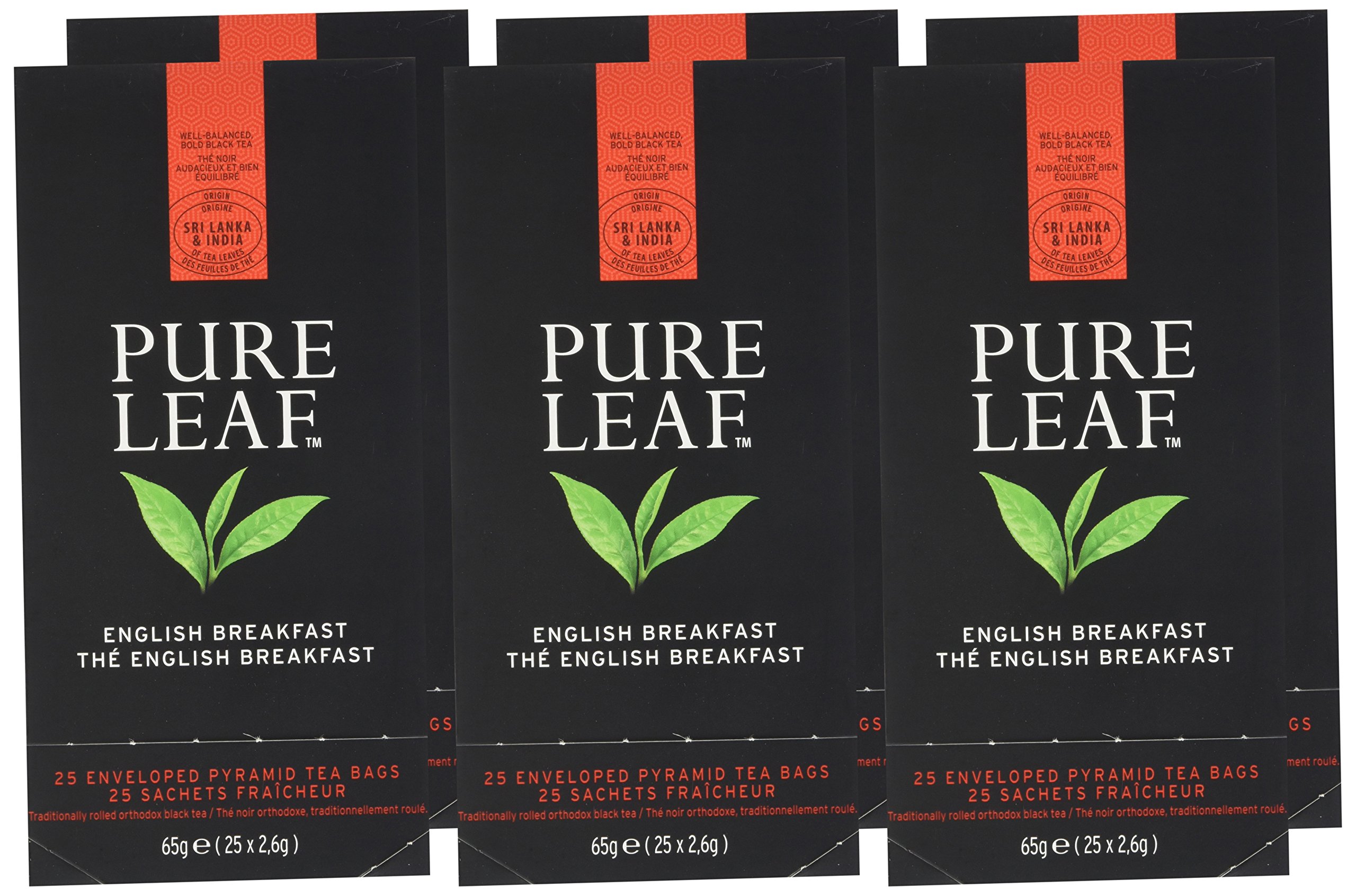 Pure Leaf English Breakfast Tea Enveloped Pyramid Bags, 25 Bags, Pack