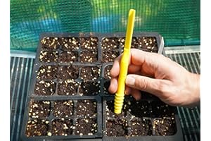 SPOKEN GARDEN Dibby Seed Sowing Garden Tool Dibber Planter Transplanter – Sow Seeds at the Right Depth – Easily Transplant Delicate Seedlings (Dibby XL) Yellow