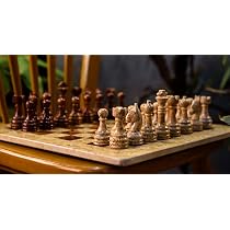 15 Inches Dark And Light Brown Weighted Chess Set - Unique Chess Set...