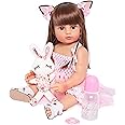 MNMJ Lifelike Reborn Baby Dolls - 22-inch Soft Body Realistic Newborn Baby Doll Silicone Full Body Real Life Baby Dolls with Feeding Kit Toys Accessories for Ages 3+ Year Old Girls or Collection