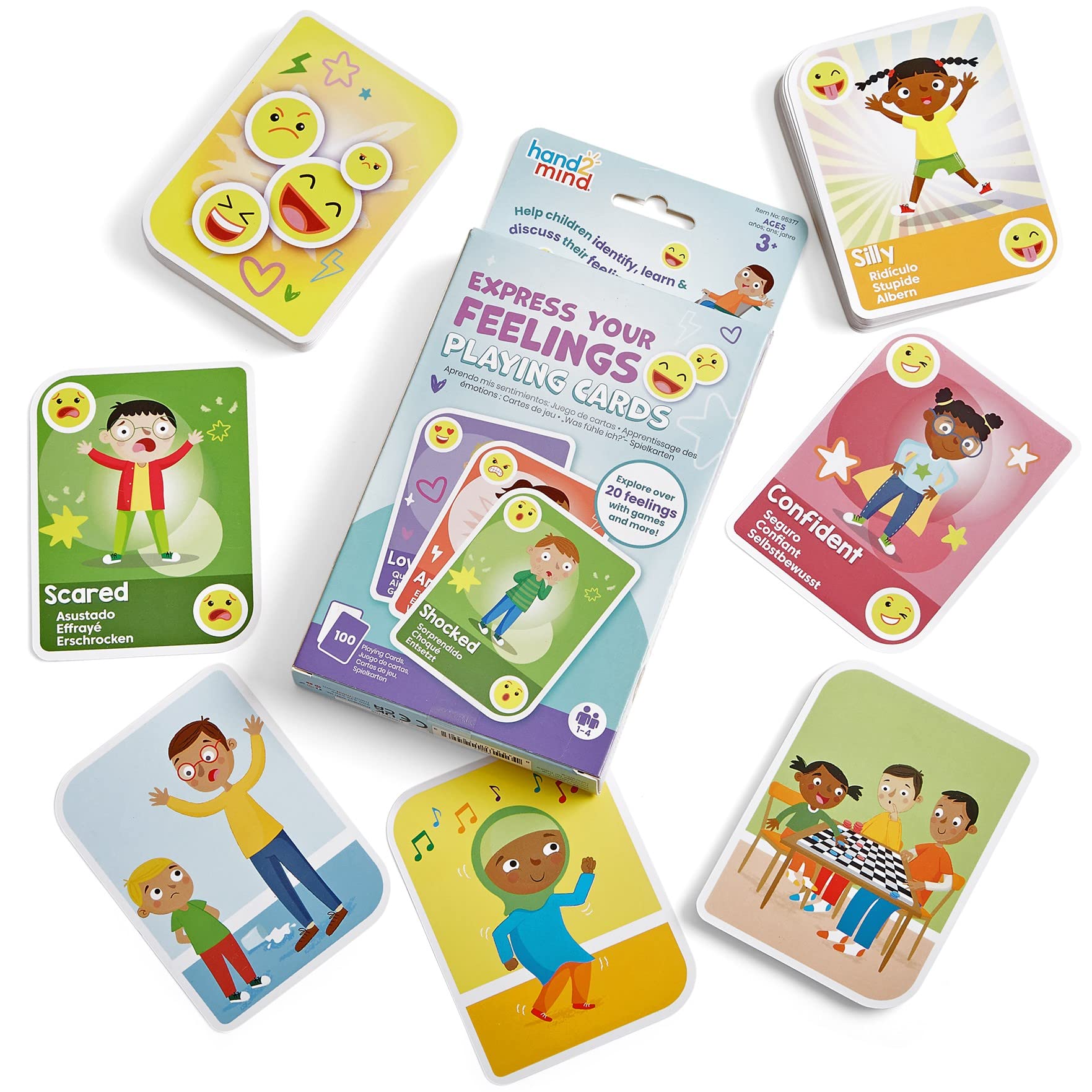 Learning Resources Express Your Feelings Playing Cards, Social Emotional Learning Activities, Calm Down Corner, Play Therapy Toys for Counsellors, Feelings Flash Cards for Toddlers, Ages 3+