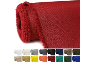 GeeComfy Waterproof Canvas Fabric by The Yard 58" W 600D Upholstery Polyester Material Indoor Outdoor Water Resistant Fabric for Chair Cushion Furniture Cover Sewing DIY Cloth, 1 Yard Red
