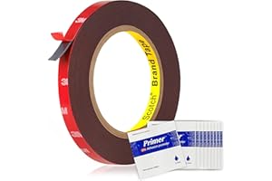 Tapsi Heavy Duty Double Sided Foam Mounting Tape – 0.4" x 36 FT Automotive-Grade Tape with Adhesion Promoters for Plastic Surfaces (0.4" x 36 ft)