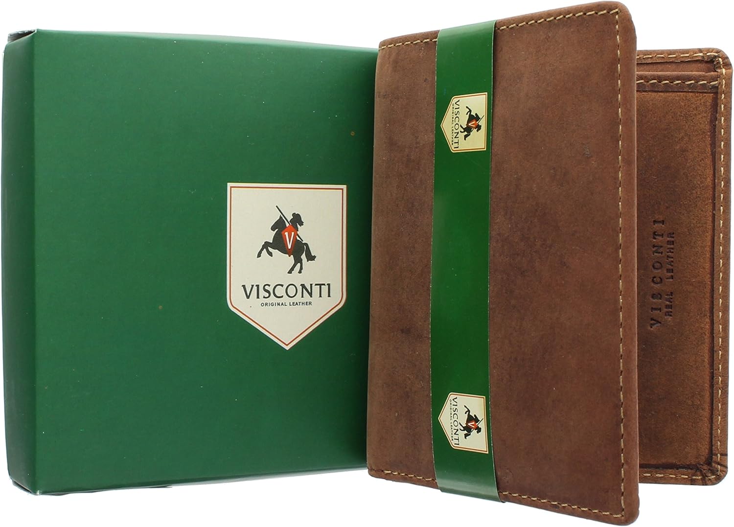 VISCONTI Hunter Compact Oiled Leather Arrow Wallet RFID Blocking 705 Oil Tan, 3.1" x 3.9" x 1" - Image 5