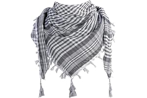 Peosaard Palestinian Scarf, Palestine Scarf 47x47inch Shemagh Soft & Skin Friendly Plaid Palestine Keffiyeh with Tassel Head 