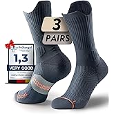 Juclise Bamboo Viscose Compression Running Socks, Athletic Basketball Hiking Workout Golf Padded Anti-Blister Wicking