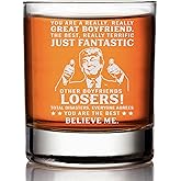 Lucy Engraving Engraved Whiskey Glass Gifts for Boyfriend - Funny Valentines Gifts for Him, Birthday Gift from Girlfriend, Anniversary Presents for Men