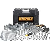 DEWALT Mechanic Tool Set, 247-Piece, 1/4 in., 3/8 in. and 1/2 in. Drive, SAE, Ratchets, Sockets, Hex Keys, Combination Wrenches, Polish Chrome Finish (DWMT81535)