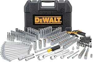 DEWALT Mechanic Tool Set, 247-Piece, 1/4 in., 3/8 in. and 1/2 in. Drive, SAE, Ratchets, Sockets, Hex Keys, Combination Wrenches, Polish Chrome Finish (DWMT81535)