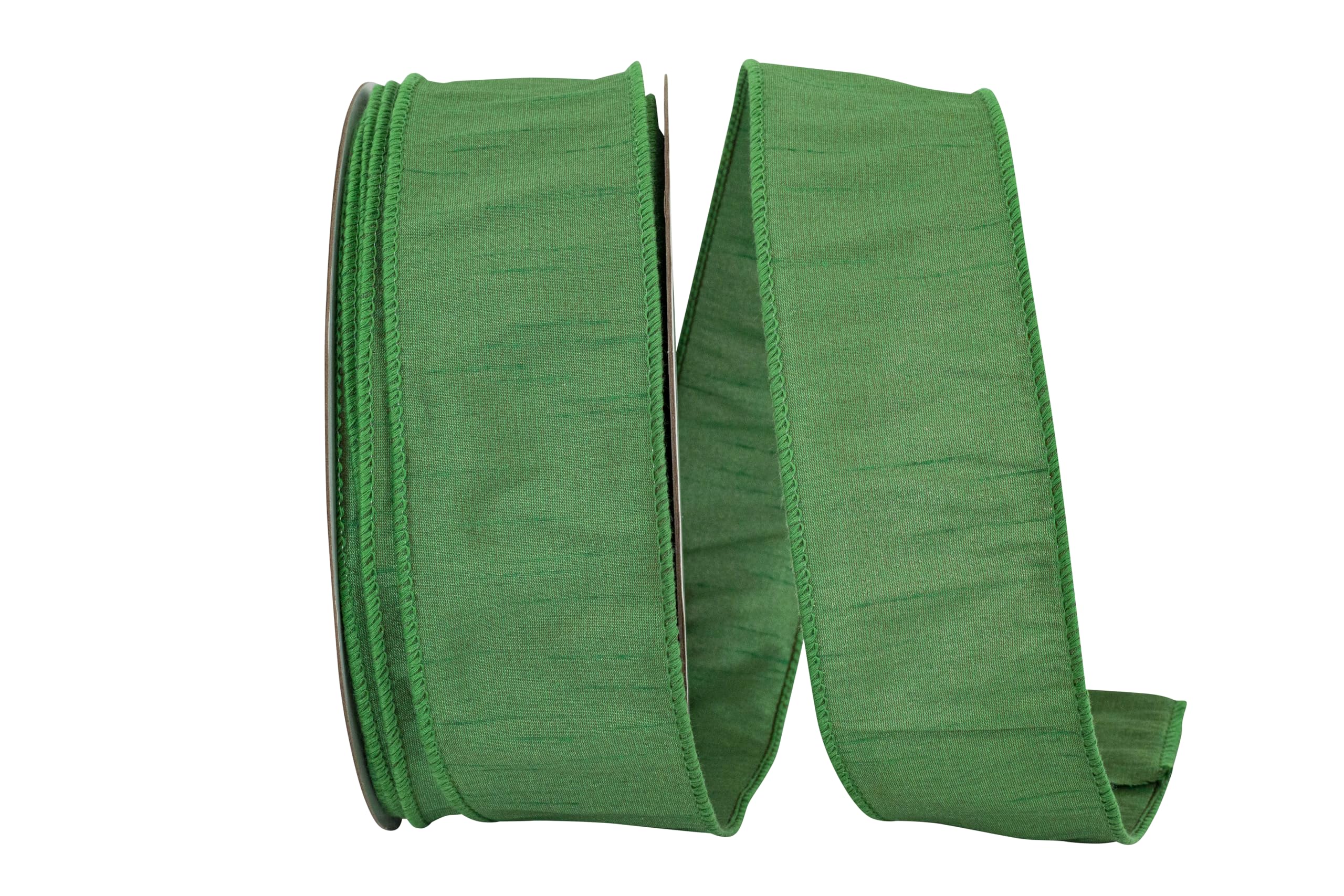 Ribbon – Dupioni Supreme Wired Edge, Emerald, 2-1/2 Inch, 50 Yards