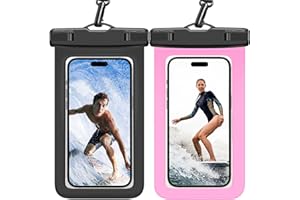 70 YEARS LOVED IPX8 Waterproof Phone Dry Bag for iPhone 14/13/12/11 & Samsung S23/S22 - Floating, Large Capacity Pouch for Boating, Swimming, Kayaking (Black & Pink)