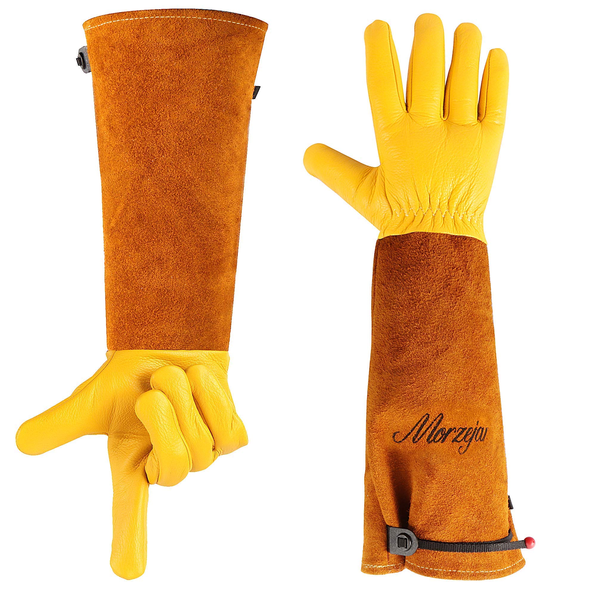Photo 1 of Morzejar Large Gardening Gloves for Men&Women, Professional Rose Pruning Gloves Thorn Proof, Adjustable Cuff, Breathable Leather Cowhide Long Garden Gloves,Garden Gifts & Tools for Gardener,Yard Work