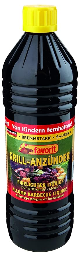 Favorit Anzünder flüssig, 1 Liter, Anzünder, Ofenanzünder, Kohleanzünder, geruchsneutral, ökologisch – 1260