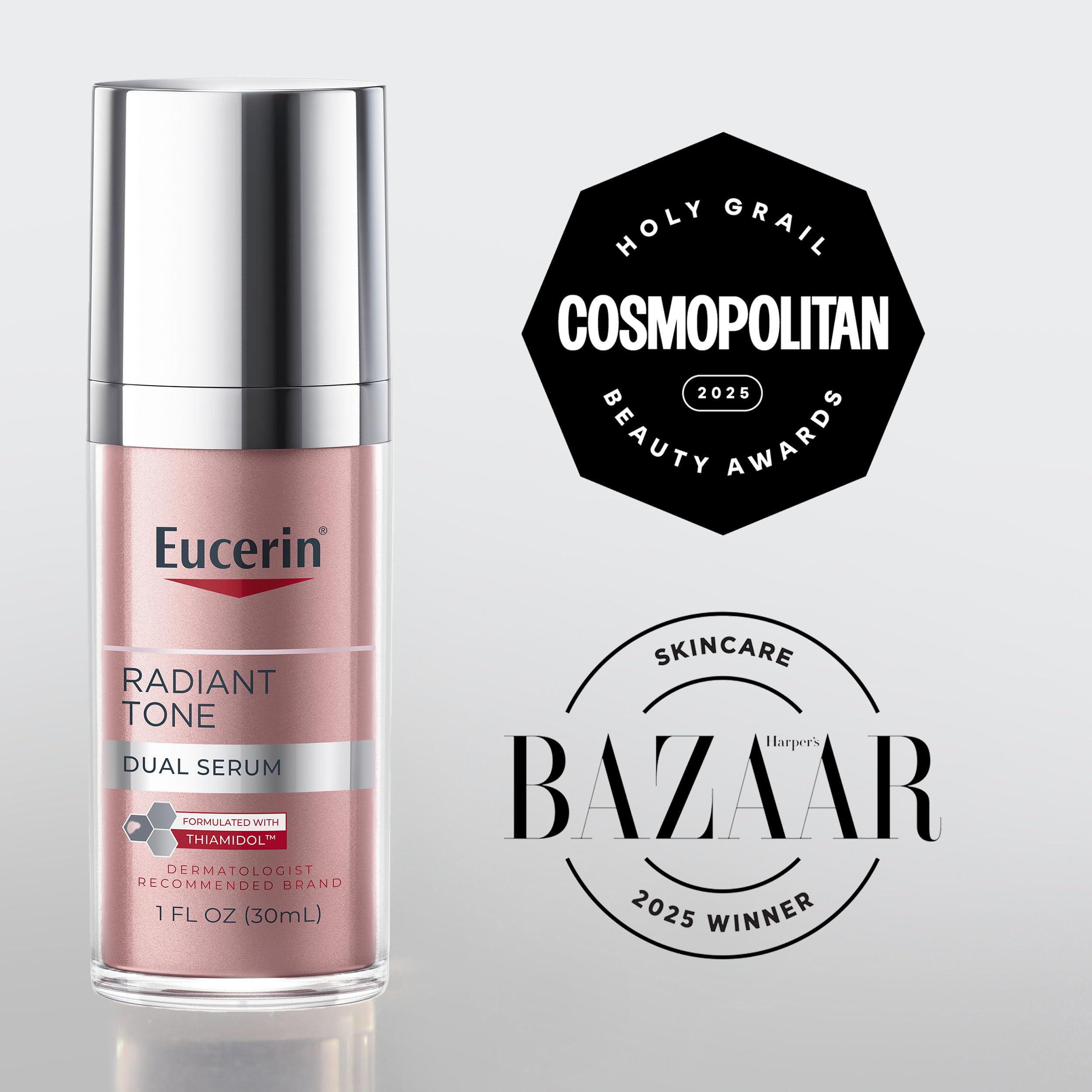 Eucerin Radiant Tone Dual Serum Dark Spot Corrector, Dark Spot Serum with Thiamidol and Hyaluronic Acid, Helps Visibly Reduce the Look of Dark Spots, Holiday Gifts for Self Care, 1 Fl Oz Bottle