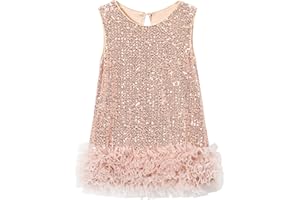 Tutu.kk Toddler Girls Sequin Dress A-Line Sparkly Sleeveless Wedding Gown Party Dresses for Girls