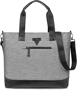 Ladies Laptop Tote Bag,DTBG Stylish Large Womens Business Laptop Shoulder Bag Work Tote Purse Office Messenger Briefcase Travel Shopping Handbag with Strap for Up to 15.6 Inch Laptop Computer,Grey
