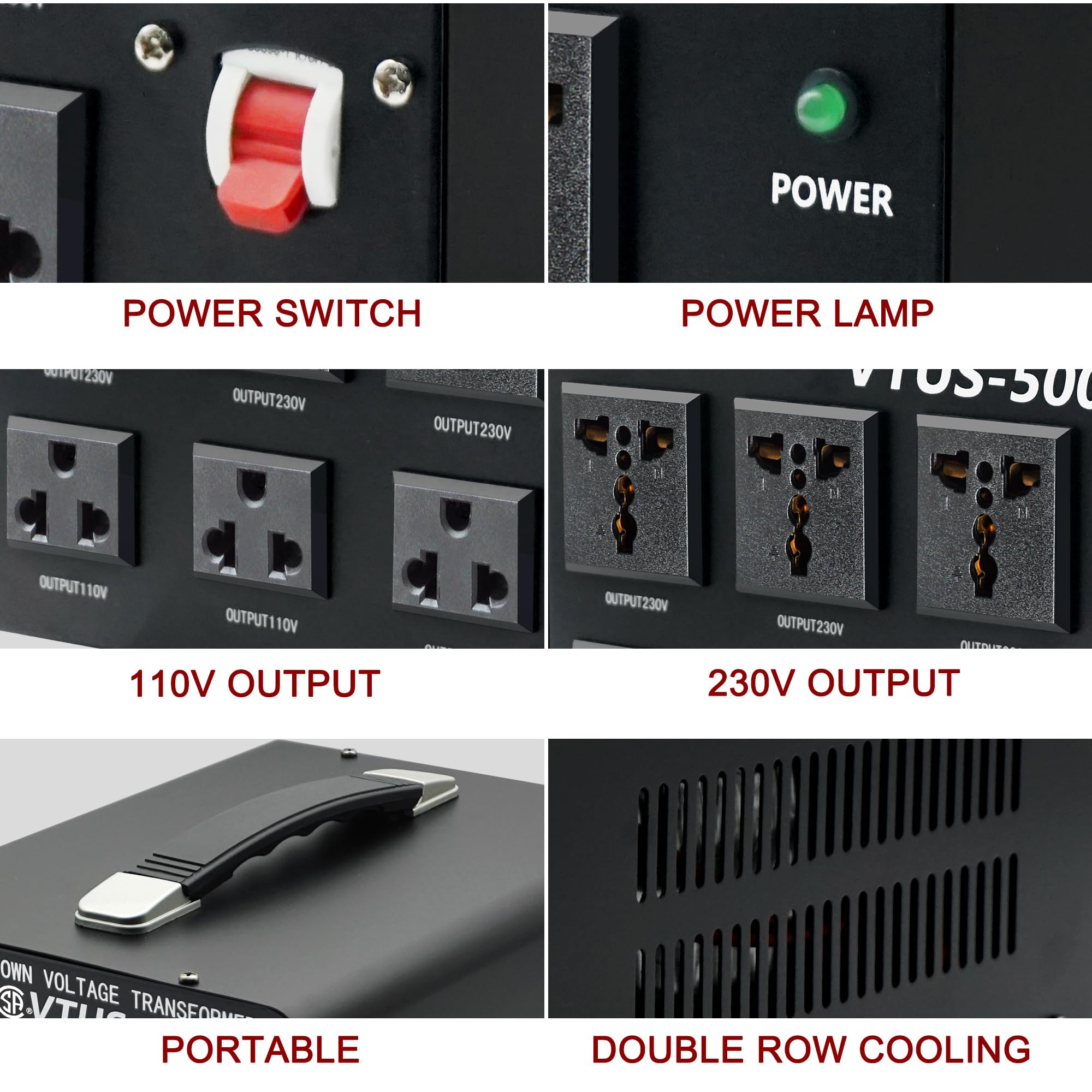 5000 Watt Voltage Converter Transformer - Heavy Duty Step Up/Down Convert from 110-120 Volt to 220-240 Volt and from 220-240 Volt to 110-120 Volt - Circuit Breaker Protection